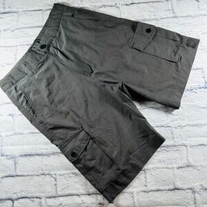 CSG Champs Sports Gear Mens Grey Textured Cargo Shorts Size 32 Casual Utility